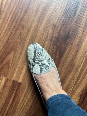 Snake Print Slip-On Loafer - Neutral Taupe